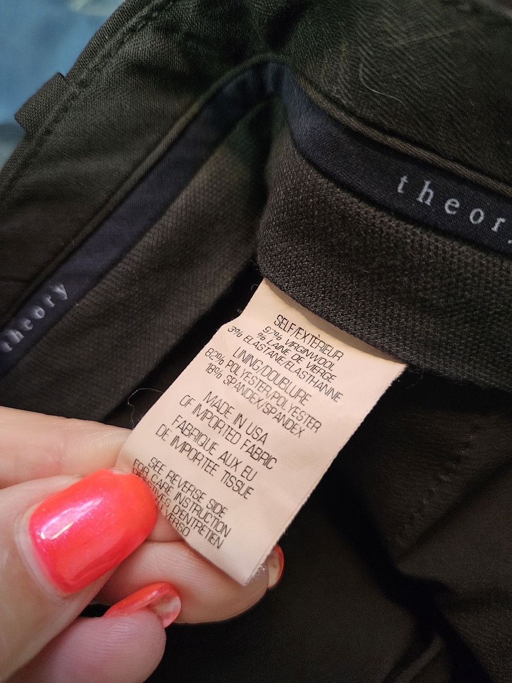 Theory Black Dress Pants with Subtle Waistband Detail - Picture 4 of 5